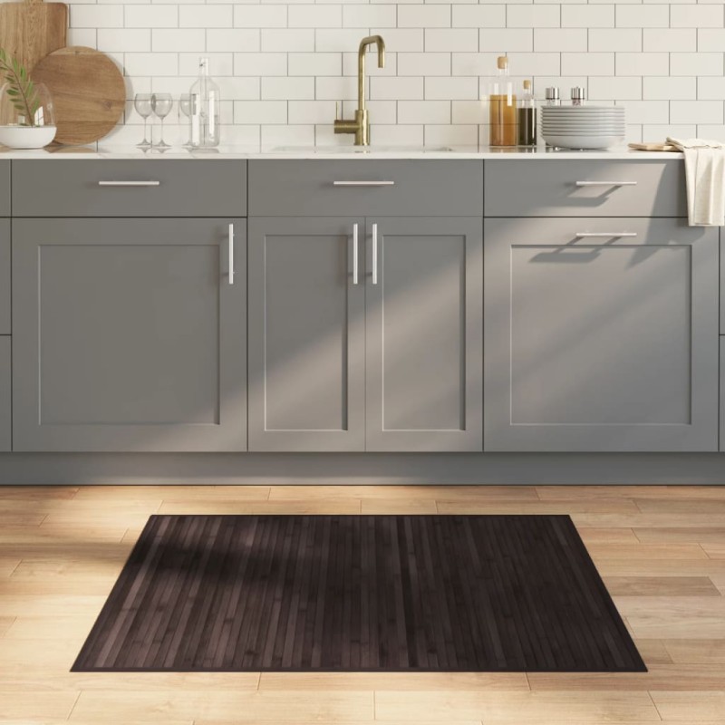 vidaXL Teppich Rechteckig Dunkelbraun 80x100 cm Bambus vidaXL Teppich Rechteckig Dunkelbraun 80x100 cm Bambus