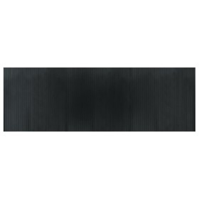 vidaXL Teppich Rechteckig Grau 100x300 cm Bambus