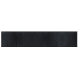 vidaXL Teppich Rechteckig Schwarz 100x1000 cm Bambus
