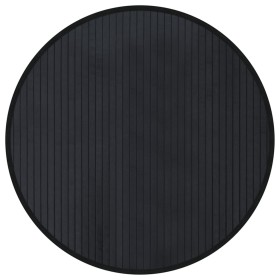 vidaXL Teppich Rund Schwarz 60 cm Bambus