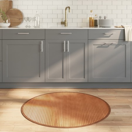 vidaXL Teppich Rund Natur 100 cm Bambus