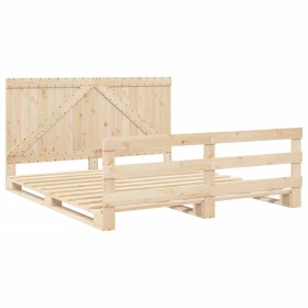 vidaXL Massivholzbett mit Kopfteil 200x200 cm Kiefer