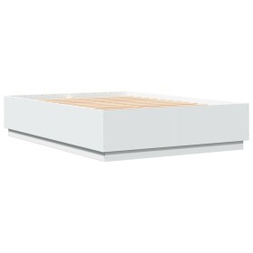 vidaXL Bettgestell Weiß 120x200 cm Holzwerkstoff