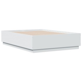 vidaXL Bettgestell Weiß 135x190 cm Holzwerkstoff