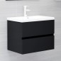 vidaXL Waschbeckenunterschrank mit Einbaubecken Schwarz Holzwerkstoff vidaXL Waschbeckenunterschrank mit Einbaubecken Schwarz Holzwerkstoff