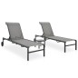 vidaXL Sonnenliegen 2 Stk. mit Tisch Textilene und Stahl vidaXL Sonnenliegen 2 Stk. mit Tisch Textilene und Stahl
