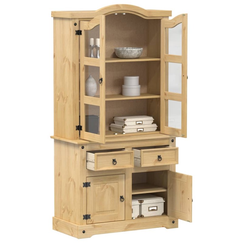 vidaXL Vitrine Corona 100x48,5x179 cm Massivholz Kiefer vidaXL Vitrine Corona 100x48,5x179 cm Massivholz Kiefer