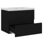 vidaXL Waschbeckenunterschrank mit Einbaubecken Schwarz Holzwerkstoff vidaXL Waschbeckenunterschrank mit Einbaubecken Schwarz Holzwerkstoff