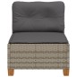 vidaXL Gartensofa ohne Armlehnen mit Kissen Grau Poly Rattan vidaXL Gartensofa ohne Armlehnen mit Kissen Grau Poly Rattan