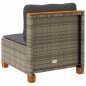 vidaXL Gartensofa ohne Armlehnen mit Kissen Grau Poly Rattan vidaXL Gartensofa ohne Armlehnen mit Kissen Grau Poly Rattan