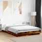 vidaXL Bettgestell mit LED Räuchereiche 140x200 cm Holzwerkstoff vidaXL Bettgestell mit LED Räuchereiche 140x200 cm Holzwerkstoff