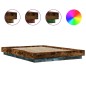 vidaXL Bettgestell mit LED Räuchereiche 140x200 cm Holzwerkstoff vidaXL Bettgestell mit LED Räuchereiche 140x200 cm Holzwerkstoff