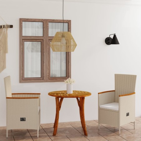 3-tlg. Garten-Essgruppe Beige