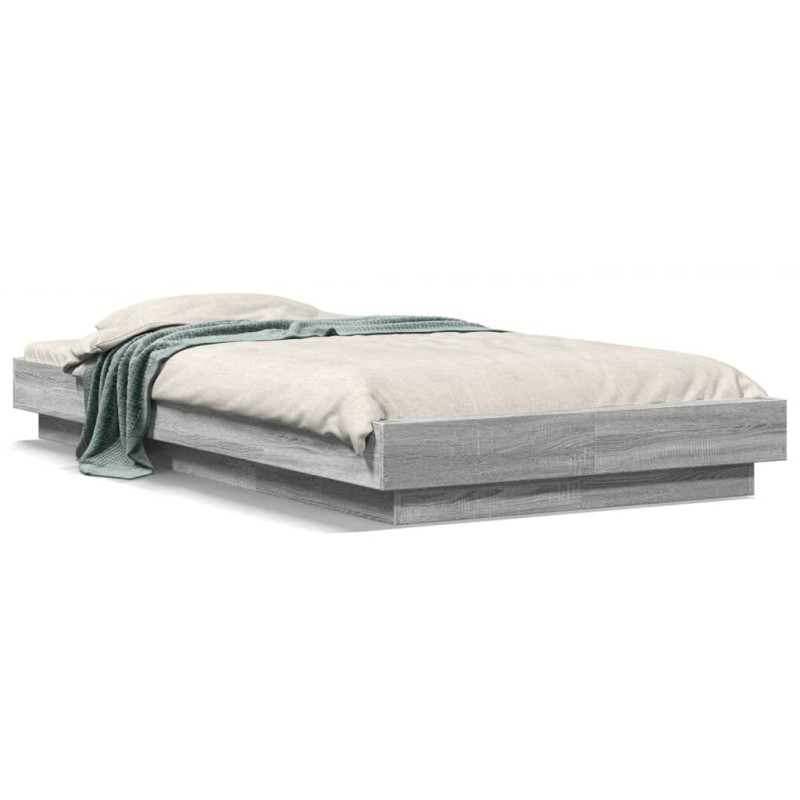 vidaXL Bettgestell Grau Sonoma 75x190 cm Holzwerkstoff vidaXL Bettgestell Grau Sonoma 75x190 cm Holzwerkstoff