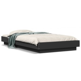 vidaXL Bettgestell Schwarz 75x190 cm Holzwerkstoff