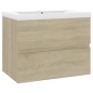 Waschbeckenunterschrank Einbaubecken Sonoma-Eiche Holzwerkstoff Waschbeckenunterschrank Einbaubecken Sonoma-Eiche Holzwerkstoff