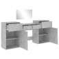 vidaXL 4-tlg. Schminktisch-Set Betongrau Holzwerkstoff vidaXL 4-tlg. Schminktisch-Set Betongrau Holzwerkstoff