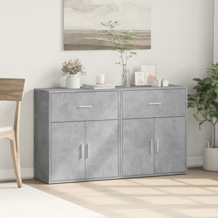 vidaXL Sideboards 2 Stk. Betongrau 60x31x70 cm Holzwerkstoff