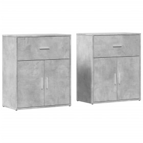 vidaXL Sideboards 2 Stk. Betongrau 60x31x70 cm Holzwerkstoff