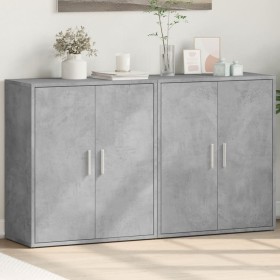vidaXL Sideboards 2 Stk. Betongrau 60x31x70 cm Holzwerkstoff