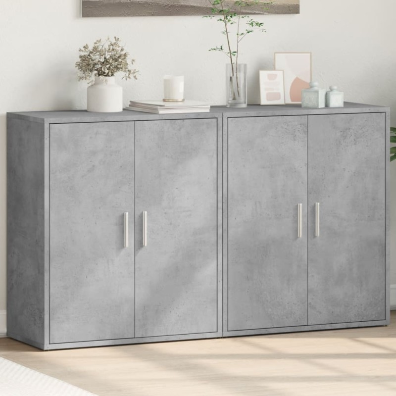vidaXL Sideboards 2 Stk. Betongrau 60x31x70 cm Holzwerkstoff vidaXL Sideboards 2 Stk. Betongrau 60x31x70 cm Holzwerkstoff