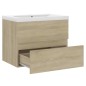 Waschbeckenunterschrank Einbaubecken Sonoma-Eiche Holzwerkstoff Waschbeckenunterschrank Einbaubecken Sonoma-Eiche Holzwerkstoff
