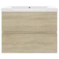 Waschbeckenunterschrank Einbaubecken Sonoma-Eiche Holzwerkstoff Waschbeckenunterschrank Einbaubecken Sonoma-Eiche Holzwerkstoff