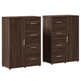 vidaXL Sideboards 2 Stk. Braun Eichen-Optik 60x31x84 cm Holzwerkstoff