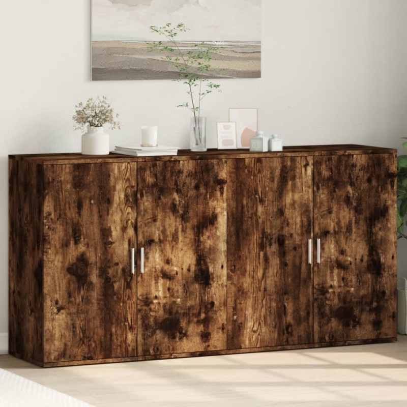 vidaXL Sideboards 2 Stk. Räuchereiche 79x38x80 cm Holzwerkstoff vidaXL Sideboards 2 Stk. Räuchereiche 79x38x80 cm Holzwerkstoff