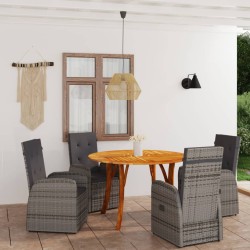 5-tlg. Garten-Essgruppe Grau
