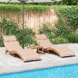 vidaXL Sonnenliegen mit Auflagen 2 Stk. Beige Massivholz Akazie vidaXL Sonnenliegen mit Auflagen 2 Stk. Beige Massivholz Akazie