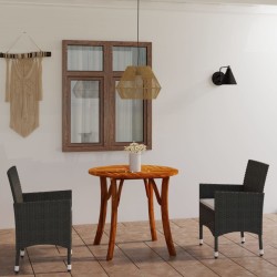 3-tlg. Garten-Essgruppe Braun