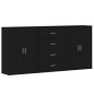 vidaXL Sideboards 3 Stk. Schwarz 60x31x84 cm Holzwerkstoff vidaXL Sideboards 3 Stk. Schwarz 60x31x84 cm Holzwerkstoff