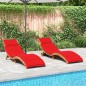vidaXL Sonnenliegen mit Auflagen 2 Stk. Rot Massivholz Akazie vidaXL Sonnenliegen mit Auflagen 2 Stk. Rot Massivholz Akazie