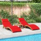 vidaXL Sonnenliegen mit Auflagen 2 Stk. Rot Massivholz Akazie vidaXL Sonnenliegen mit Auflagen 2 Stk. Rot Massivholz Akazie