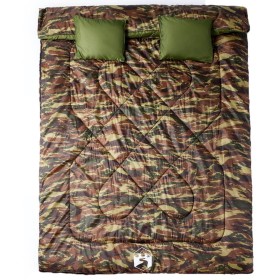vidaXL Doppelschlafsack mit Kissen Erwachsene Camping 3-4 Jahreszeiten