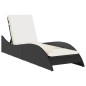 vidaXL Sonnenliege mit Auflage Schwarz 60x205x73 cm Poly Rattan vidaXL Sonnenliege mit Auflage Schwarz 60x205x73 cm Poly Rattan