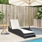 vidaXL Sonnenliege mit Auflage Schwarz 60x205x73 cm Poly Rattan vidaXL Sonnenliege mit Auflage Schwarz 60x205x73 cm Poly Rattan