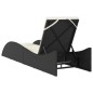 vidaXL Sonnenliege mit Auflage Schwarz 60x205x73 cm Poly Rattan vidaXL Sonnenliege mit Auflage Schwarz 60x205x73 cm Poly Rattan
