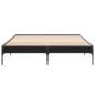 vidaXL Bettgestell Schwarz 160x200 cm Holzwerkstoff und Metall vidaXL Bettgestell Schwarz 160x200 cm Holzwerkstoff und Metall