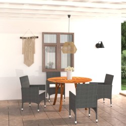 5-tlg. Garten-Essgruppe Schwarz