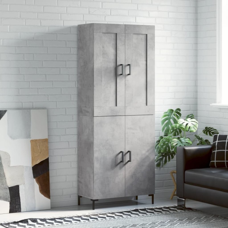 Highboard Betongrau 69,5x34x180 cm Holzwerkstoff Highboard Betongrau 69,5x34x180 cm Holzwerkstoff