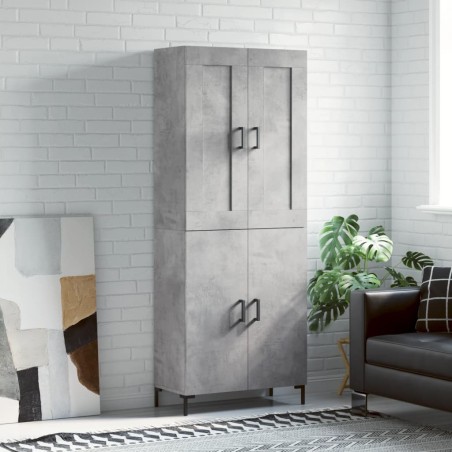 Highboard Betongrau 69,5x34x180 cm Holzwerkstoff