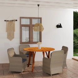 5-tlg. Garten-Essgruppe Braun