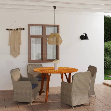 5-tlg. Garten-Essgruppe Braun