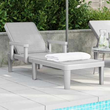 vidaXL Sonnenliege Grau 159x68x83,5 cm Polypropylen