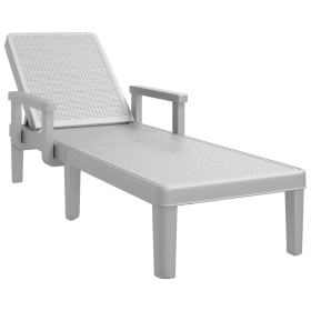 vidaXL Sonnenliege Grau 159x68x83,5 cm Polypropylen