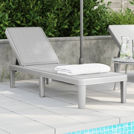 vidaXL Sonnenliege Grau 159x57x83,5 cm Polypropylen