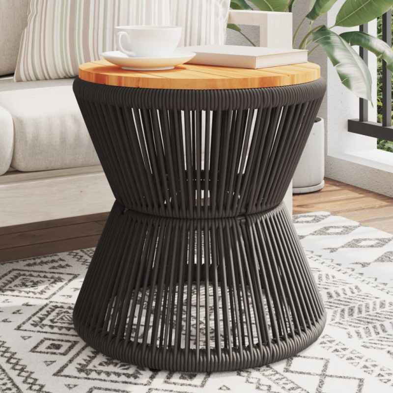 vidaXL Couchtisch mit Drahtgestell Schwarz Ø 45x44 cm Akazienholz vidaXL Couchtisch mit Drahtgestell Schwarz Ø 45x44 cm Akazienholz