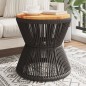 vidaXL Couchtisch mit Drahtgestell Schwarz Ø 45x44 cm Akazienholz vidaXL Couchtisch mit Drahtgestell Schwarz Ø 45x44 cm Akazienholz